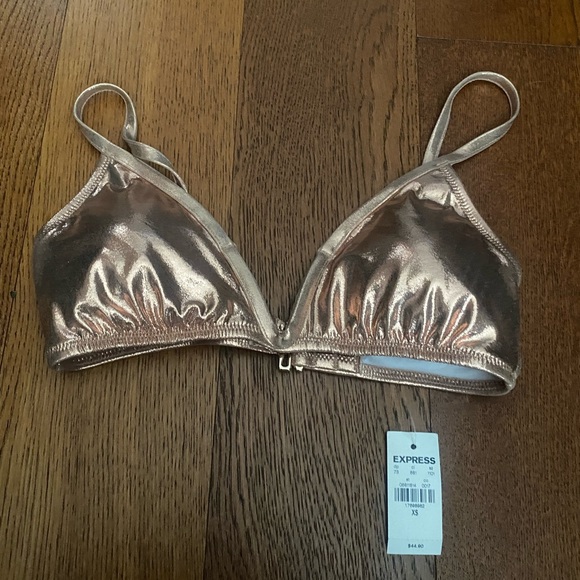 Express Other - ❣️metallic shiny gold padded bikini top w adjustable straps